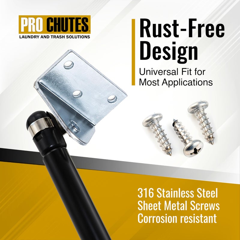 Pro Chutes 10MM Ball Stud Mounting Angled Silver Bracket for Gas Struts - Heavy Duty Lift Support Shock Brackets with Stainless Steel Screws - Ideal for Spring Hood Struts & Closer Piston Prop Mounts x6 Angled - Image 3